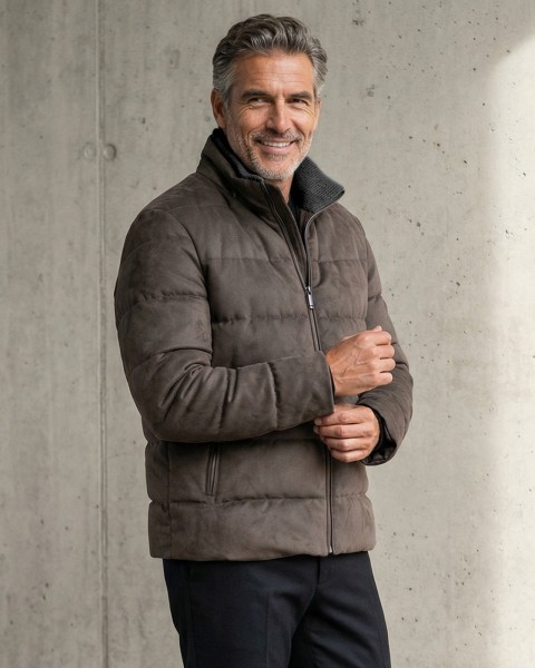 Velours-Optik-Steppjacke