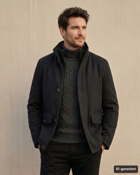 Gemusterte Wolljacke