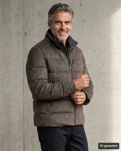 Velours-Optik-Steppjacke