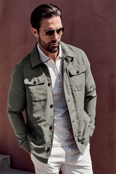Velours-look shirt jacket